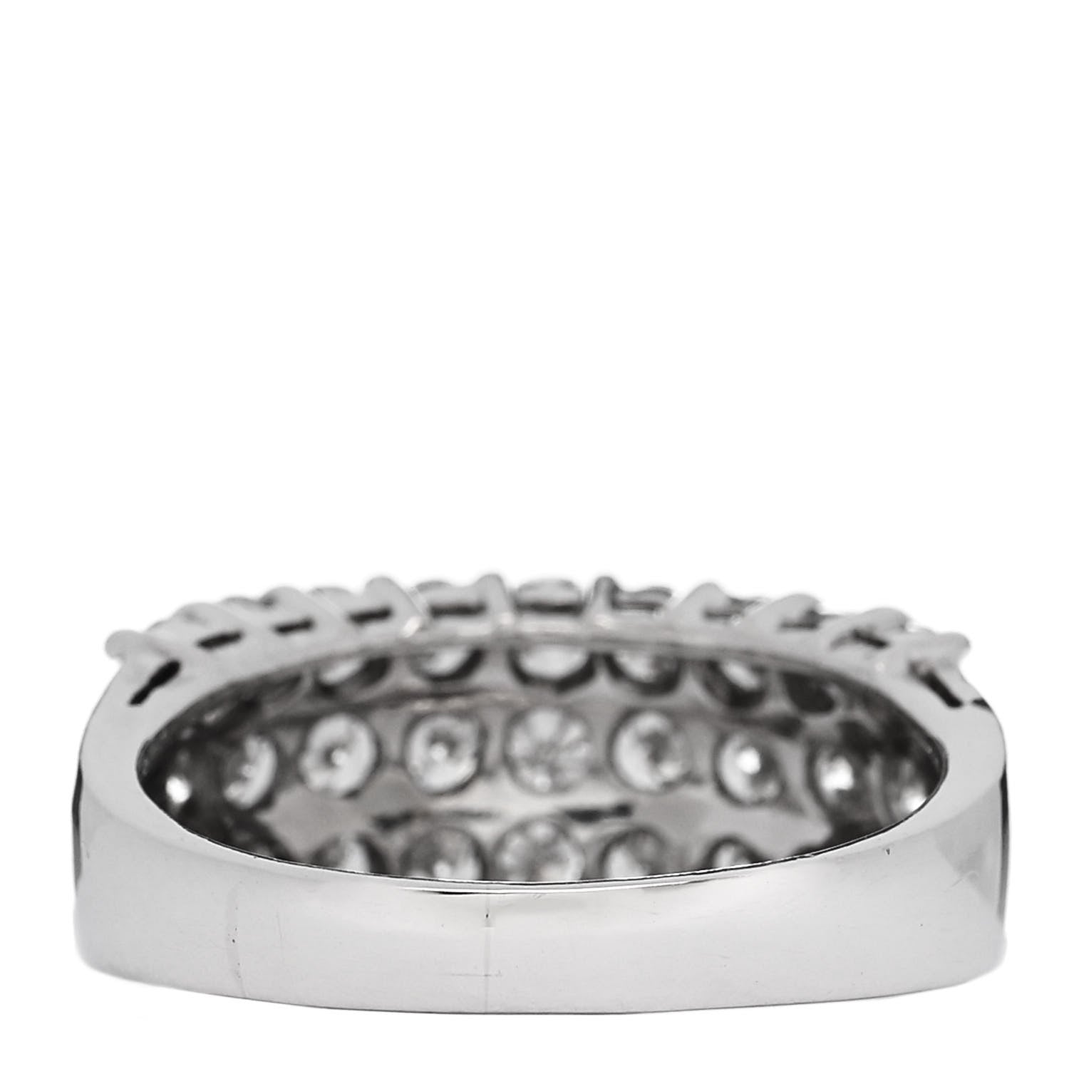 Parker & West by FASHIONPHILE Platinum Diamond 2.00ct Three Row Half Eternity Band Ring 58 8.25 4 of 9