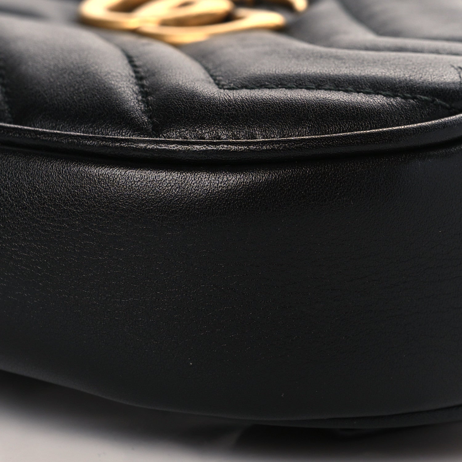 Gucci Calfskin Matelasse GG Marmont Belt Bag 75 30 Black 11 of 12