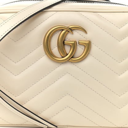 Gucci Calfskin Matelasse Small GG Marmont Chain Shoulder Bag White 8 of 10