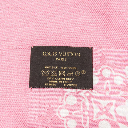 Louis Vuitton Silk Wool Amstramgram Shawl Pink 6 of 6