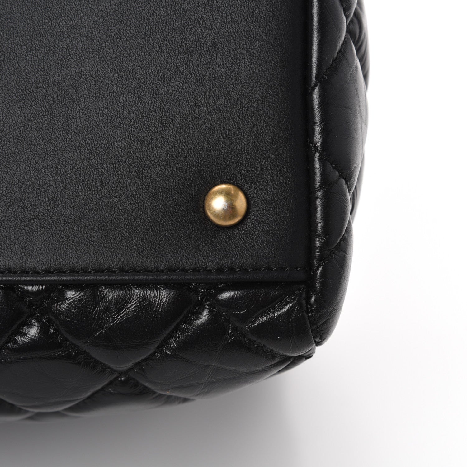 Chanel Aged Calfskin Quilted Large Coco Handle Shopping Tote Black 13 of 15
