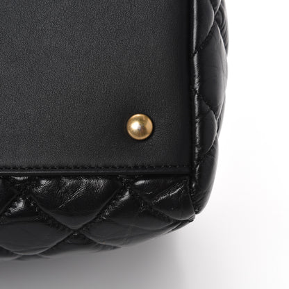 Chanel Aged Calfskin Quilted Large Coco Handle Shopping Tote Black 13 of 15