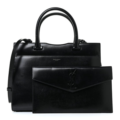Saint Laurent Shiny Calfskin Medium Uptown Tote Black 2 of 16