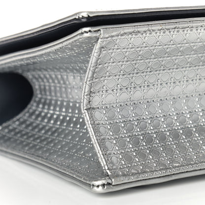 Christian Dior Metallic Patent Micro-Cannage Medium Diorama Flap Bag Silver 9 of 11