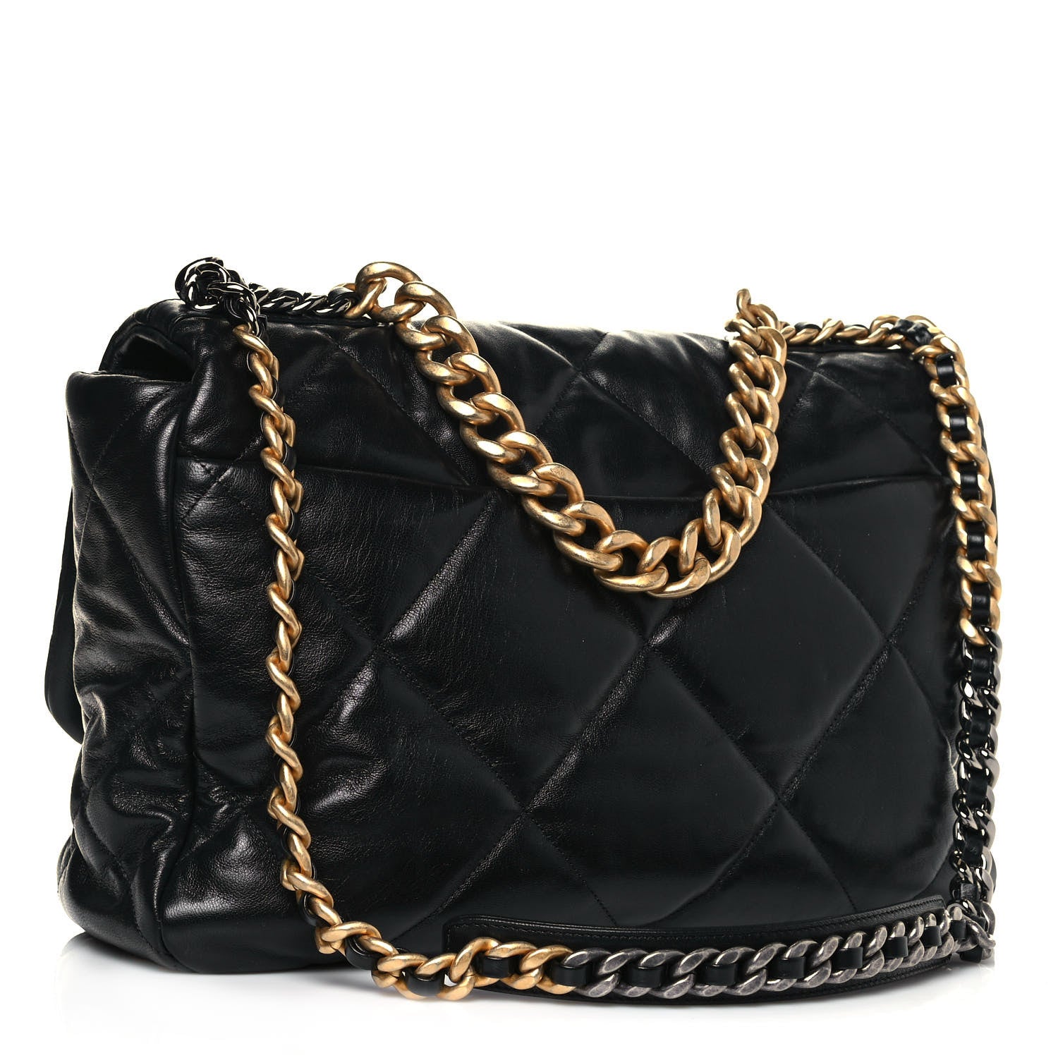 Chanel Goatskin Quilted Maxi Chanel 19 Flap Black 3 of 15