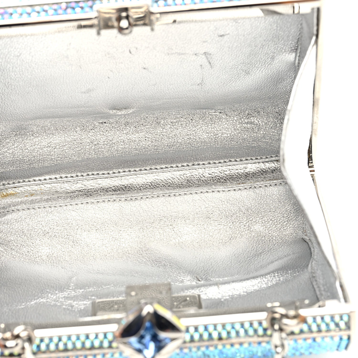 Judith Leiber Swarovski Crystal Minaudiere Clutch Blue 5 of 9