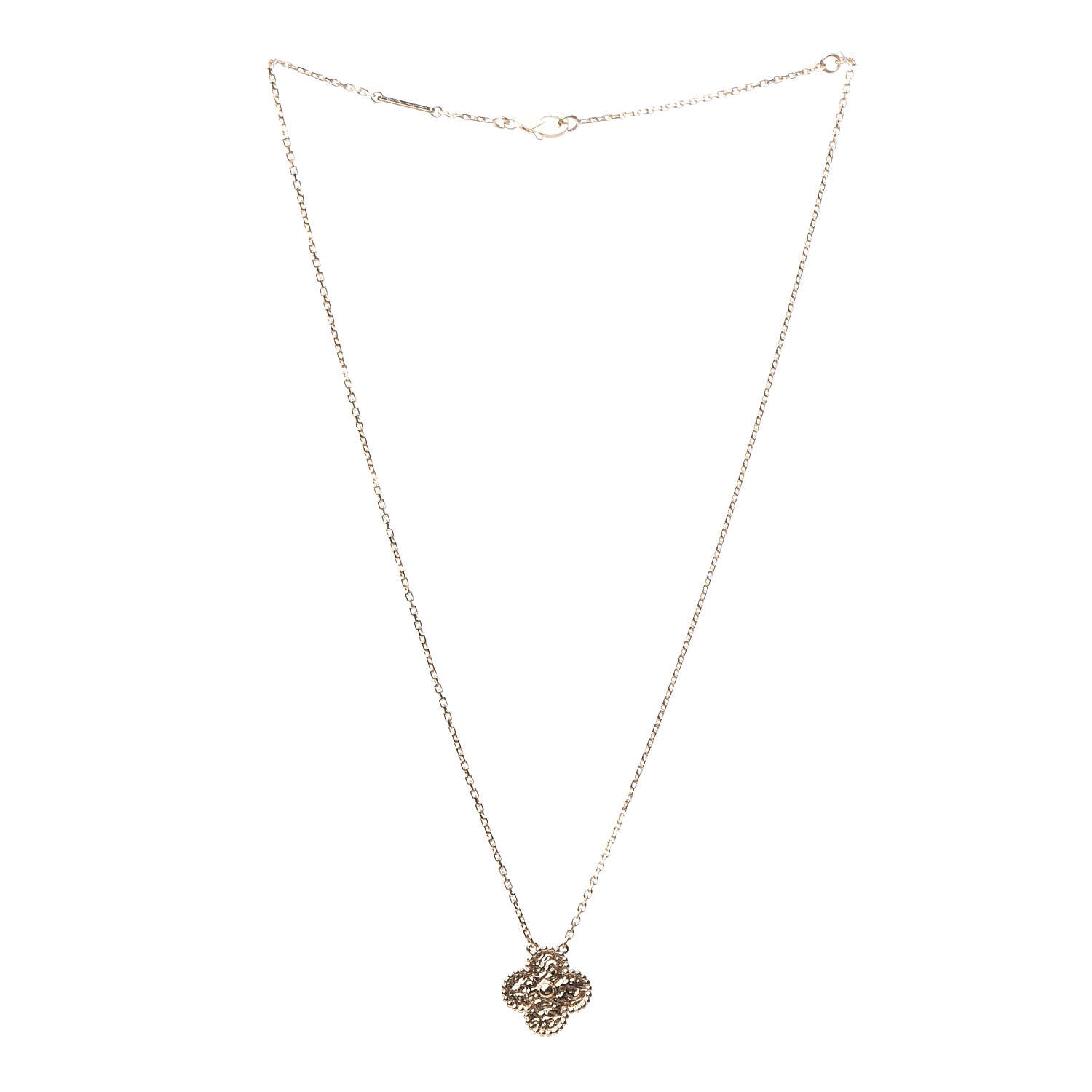 Van Cleef & Arpels 18K Yellow Gold Vintage Alhambra Pendant Necklace 3 of 7