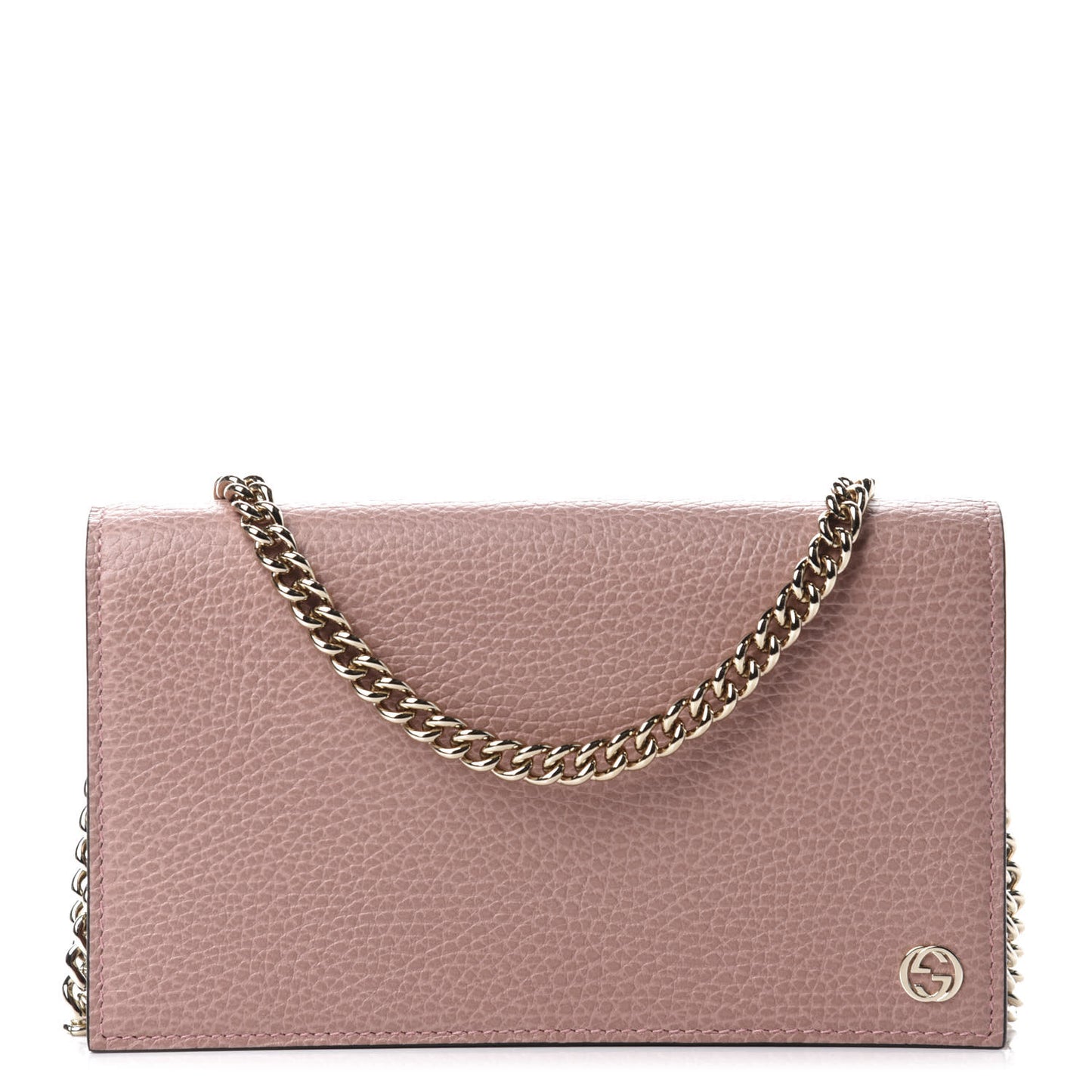 Dollar Calfskin Medium Betty Chain Wallet Soft Pink