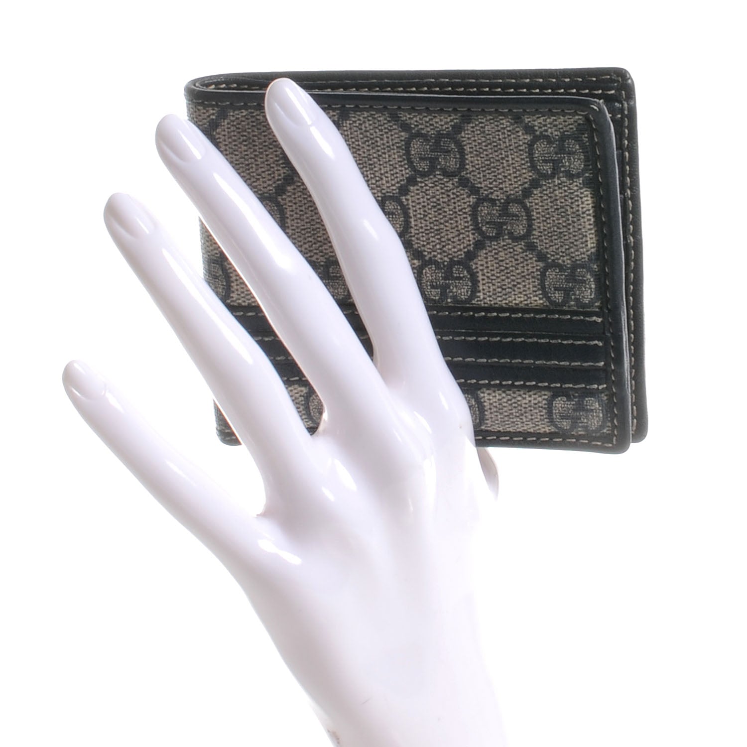 Gucci GG Supreme Monogram Web Bi-Fold Wallet Navy 2 of 7