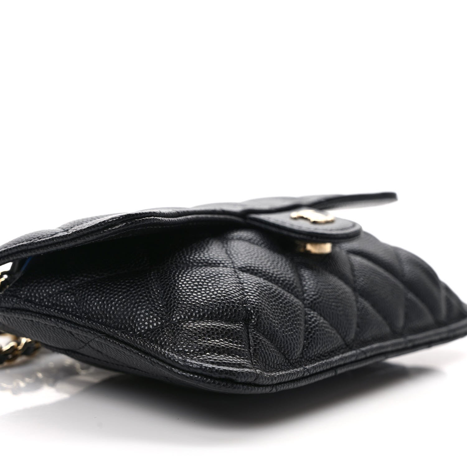 Chanel Caviar Fabric Foldable Tote Bag With Chain Black Multicolor 11 of 14