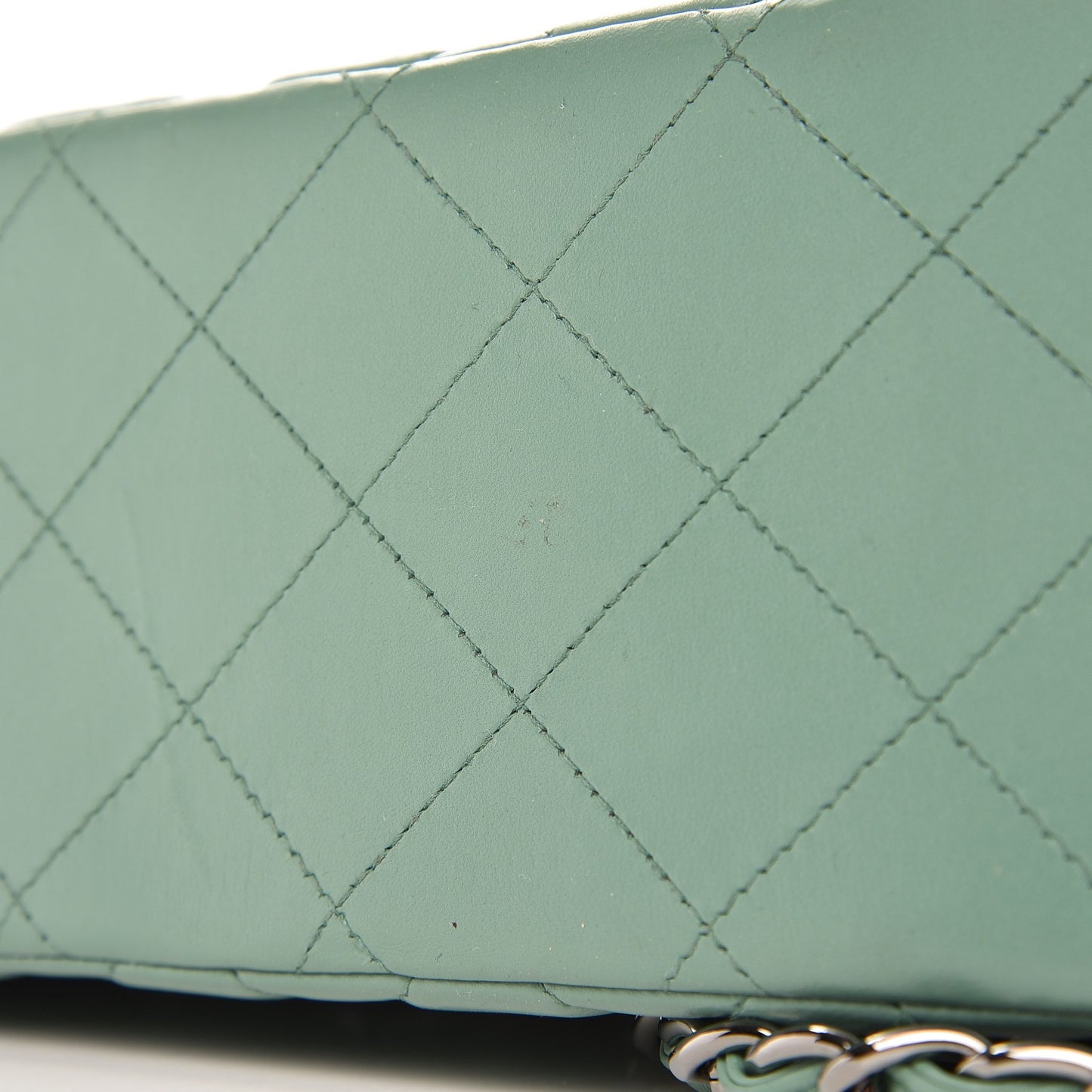 Lambskin Quilted Maxi Single Flap Green