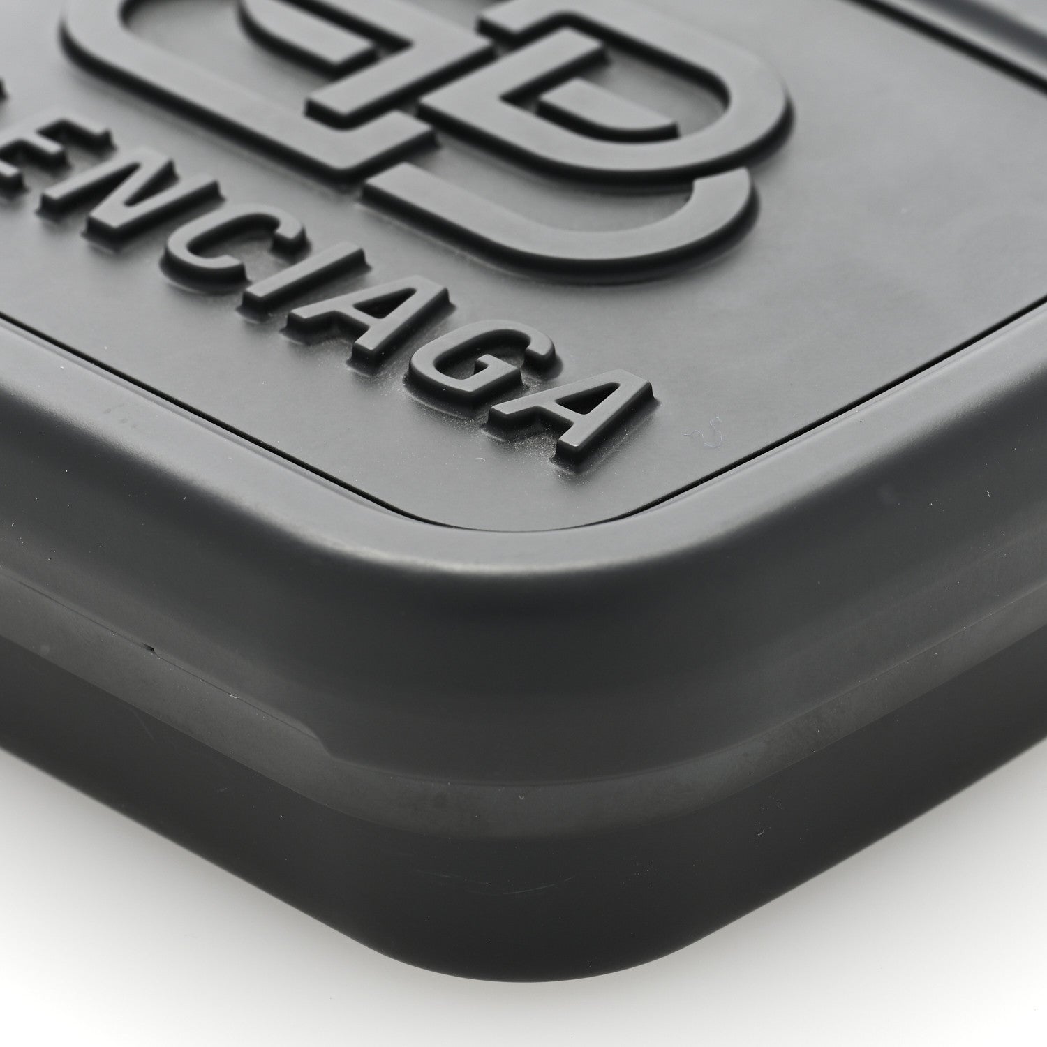 Balenciaga Recycled Plastic Calfskin Embossed Mini Lunch Box Case with Strap Black 8 of 8
