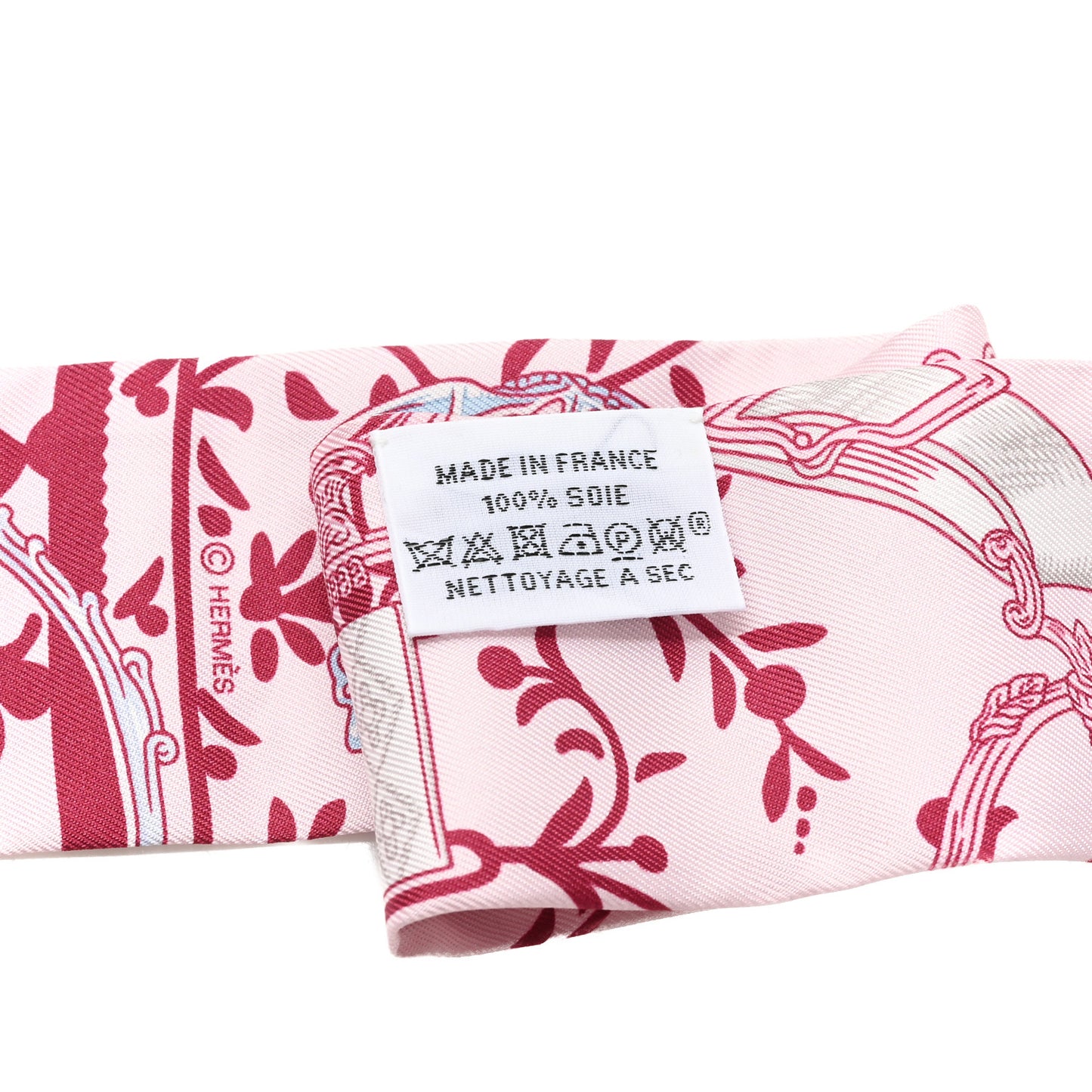 Silk Etriers Remix Twilly Rose Pale Bordeaux