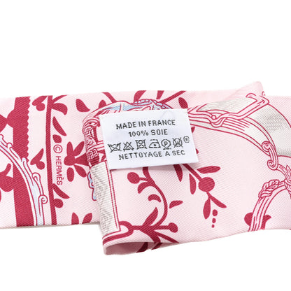 Hermes Silk Etriers Remix Twilly Rose Pale Bordeaux 3 of 3