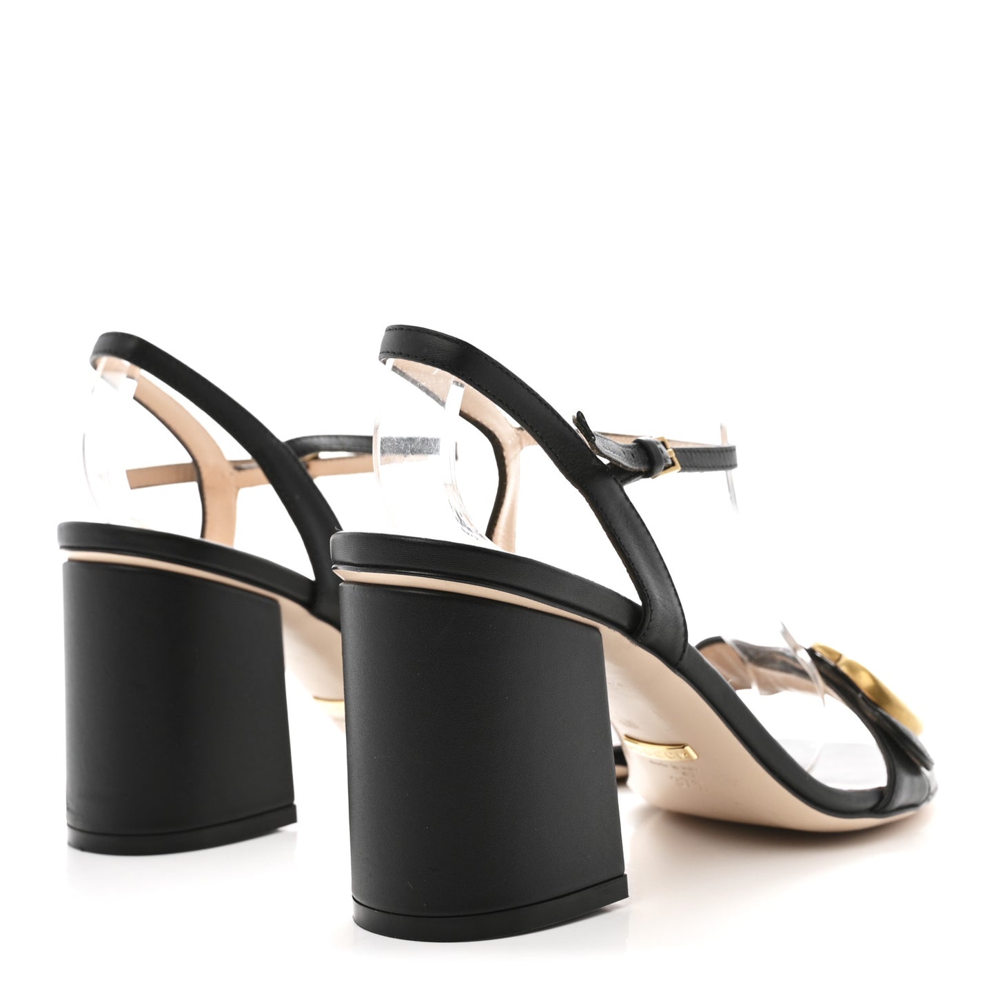 Lifford Calfskin GG Marmont Ankle Wrap 75mm Sandals 37.5 Black
