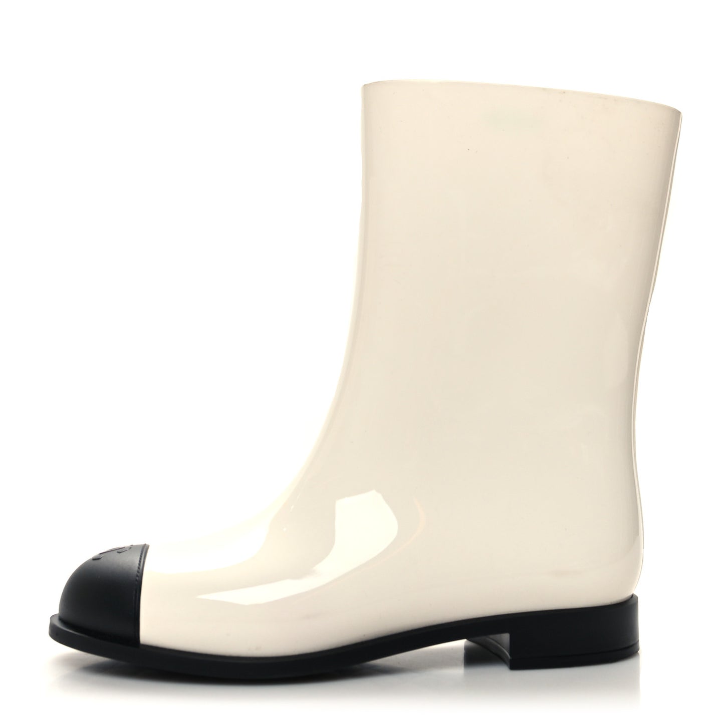 Rubber Rain Boots 36 Ivory Black
