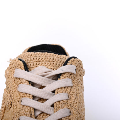 Chanel Braided Raffia Womens CC Sneakers 38.5 Beige 9 of 22