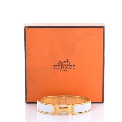 Hermes Enamel Narrow Clic Clac H Bracelet PM White 5 of 5