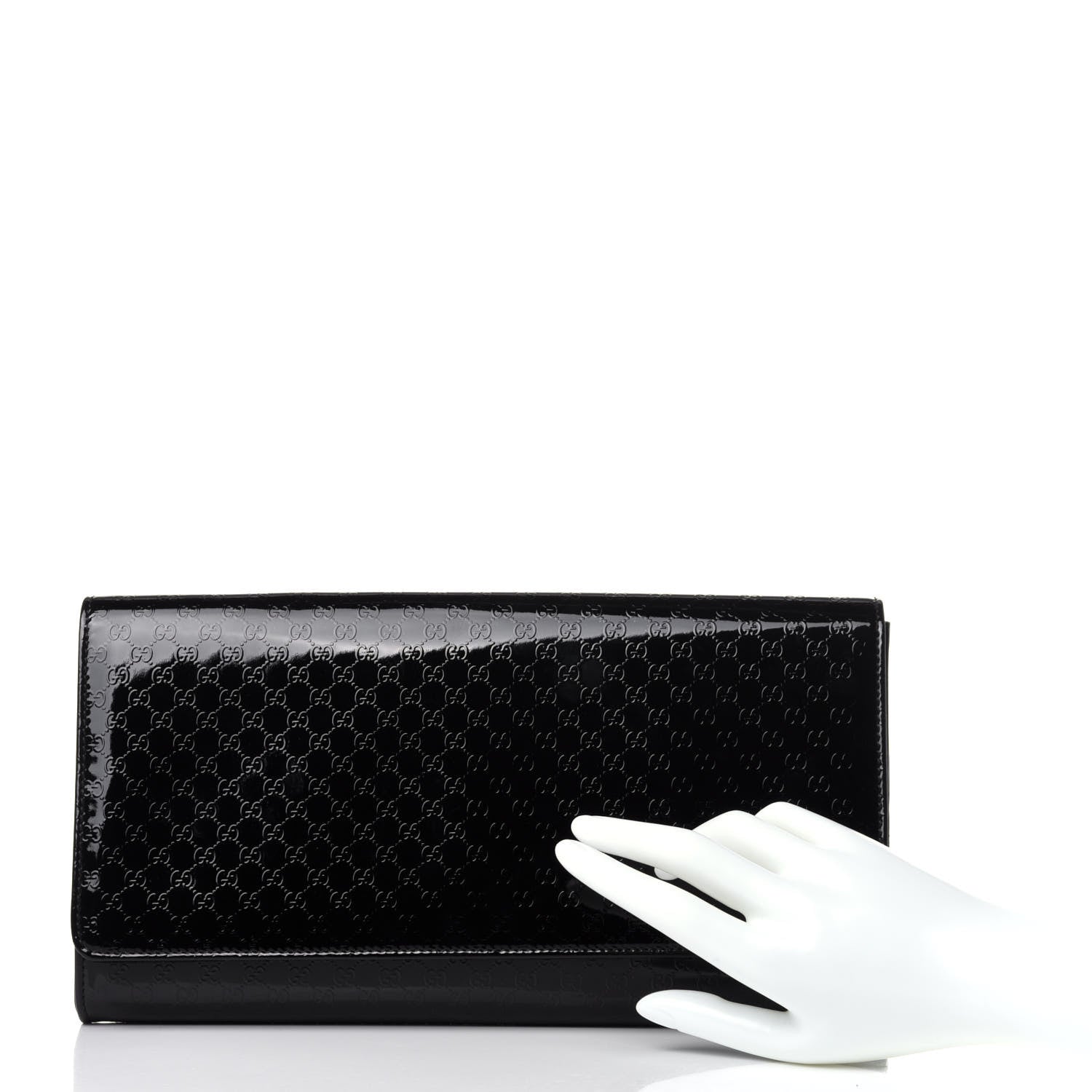 Gucci Patent Microguccissima Medium Broadway Clutch Black 2 of 12
