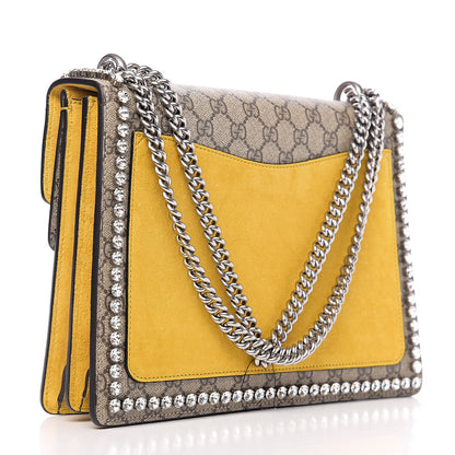 Gucci GG Supreme Monogram Crystal Bow Embroidered Medium Dionysus Shoulder Bag Yellow 2 of 10