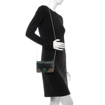 Valentino Garavani Nappa Canvas Camouflage Rockstud Chain Flap Crossbody Bag Multicolor 2 of 8