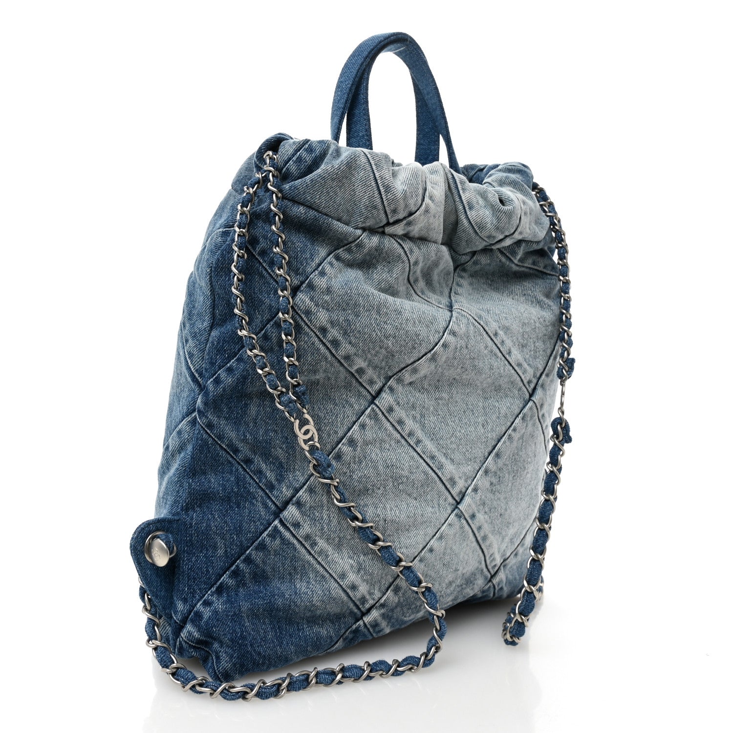 Chanel Denim Quilted Chanel 22 Backpack Blue 3 of 10