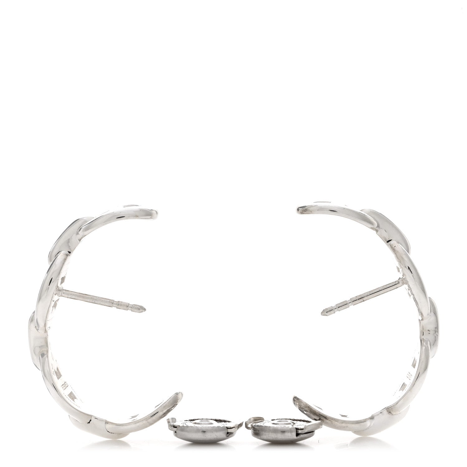 Hermes Sterling Silver Chaine D'Ancre Enchainee Climber Earrings 3 of 5