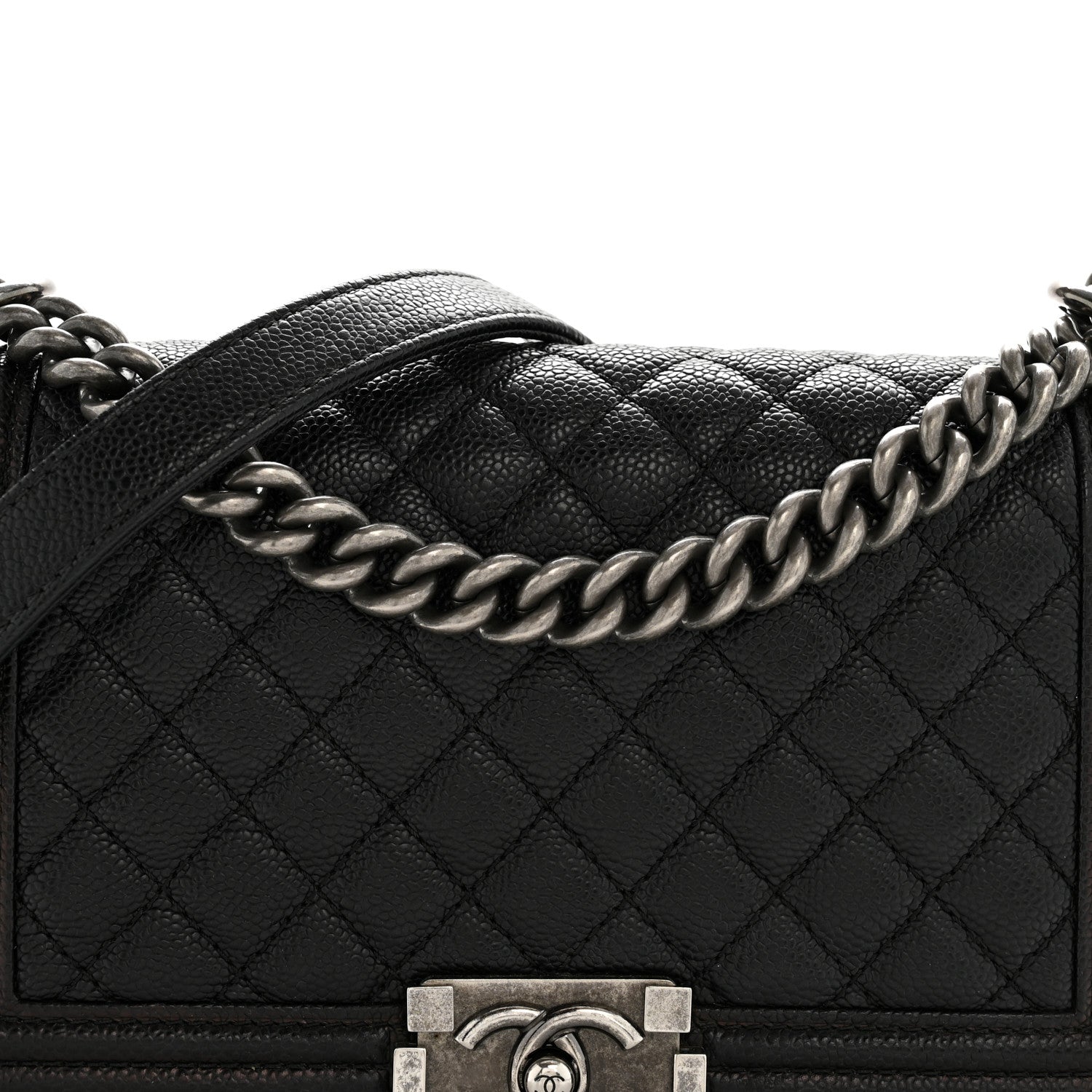 Chanel Caviar Quilted Medium Boy Flap Black 8 of 14