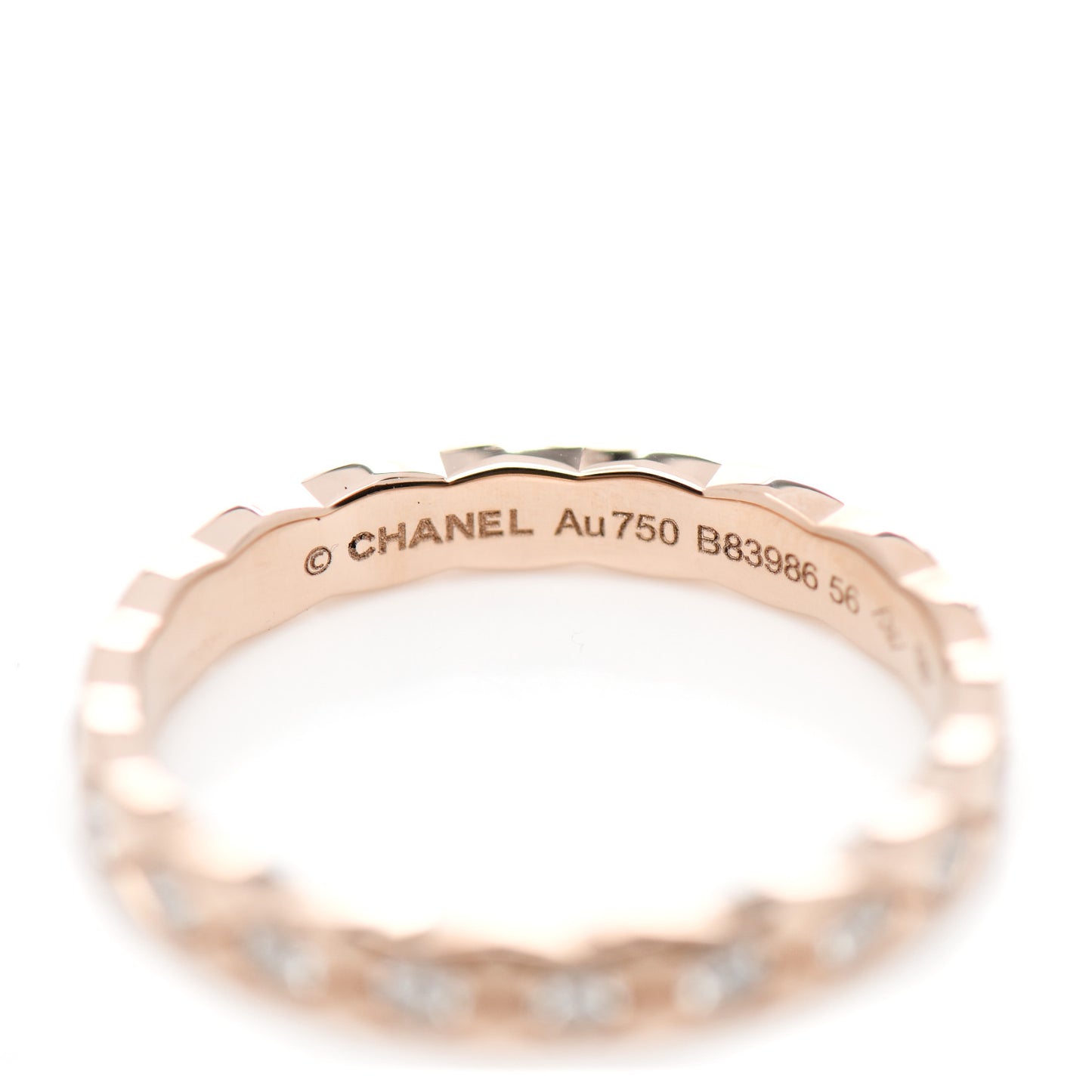 18K Beige Gold Diamond Mini Coco Crush Ring 56 7.5