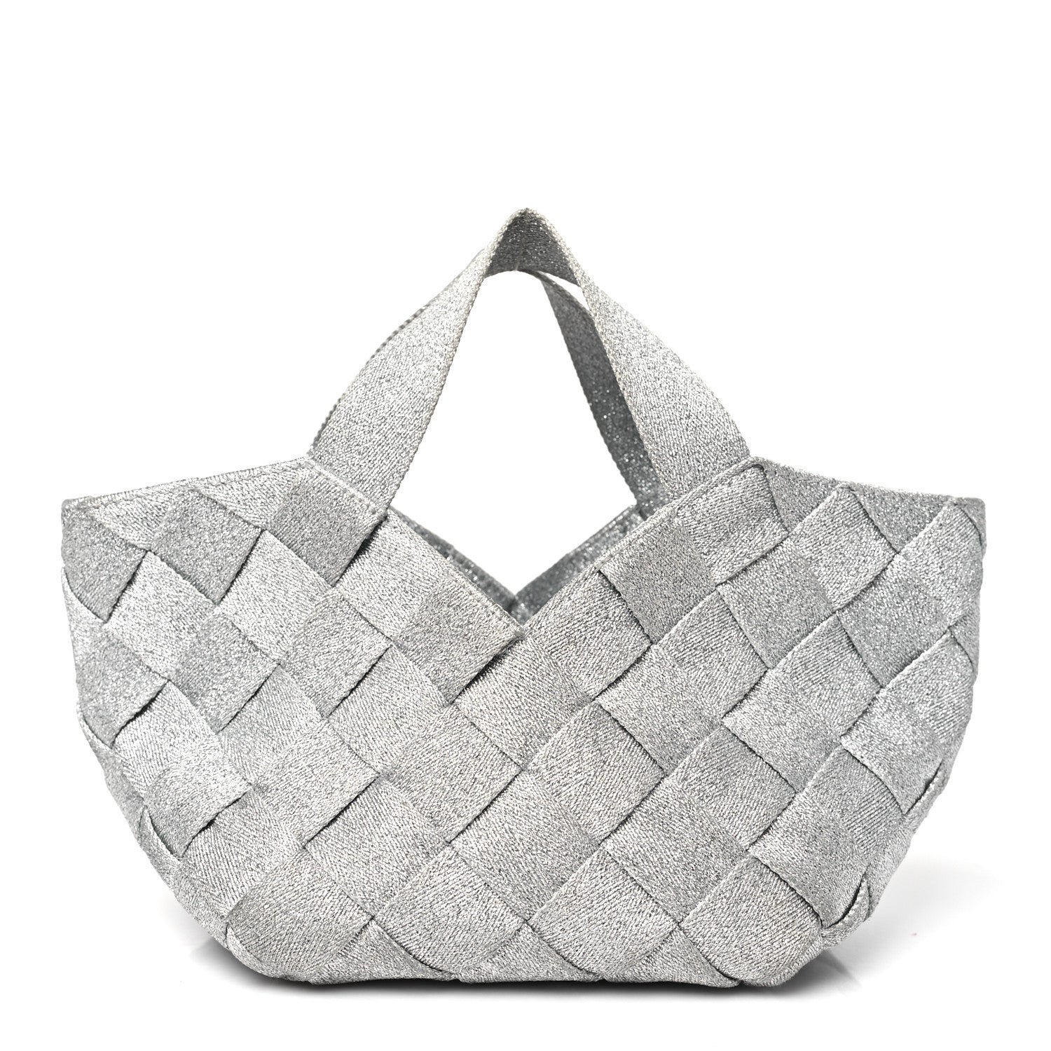 Bottega Veneta Webbing Maxi Intrecciato Mini Cassette Tote Silver 1 of 11