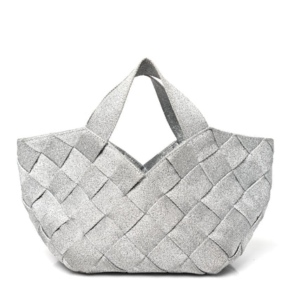 Bottega Veneta Webbing Maxi Intrecciato Mini Cassette Tote Silver 1 of 11