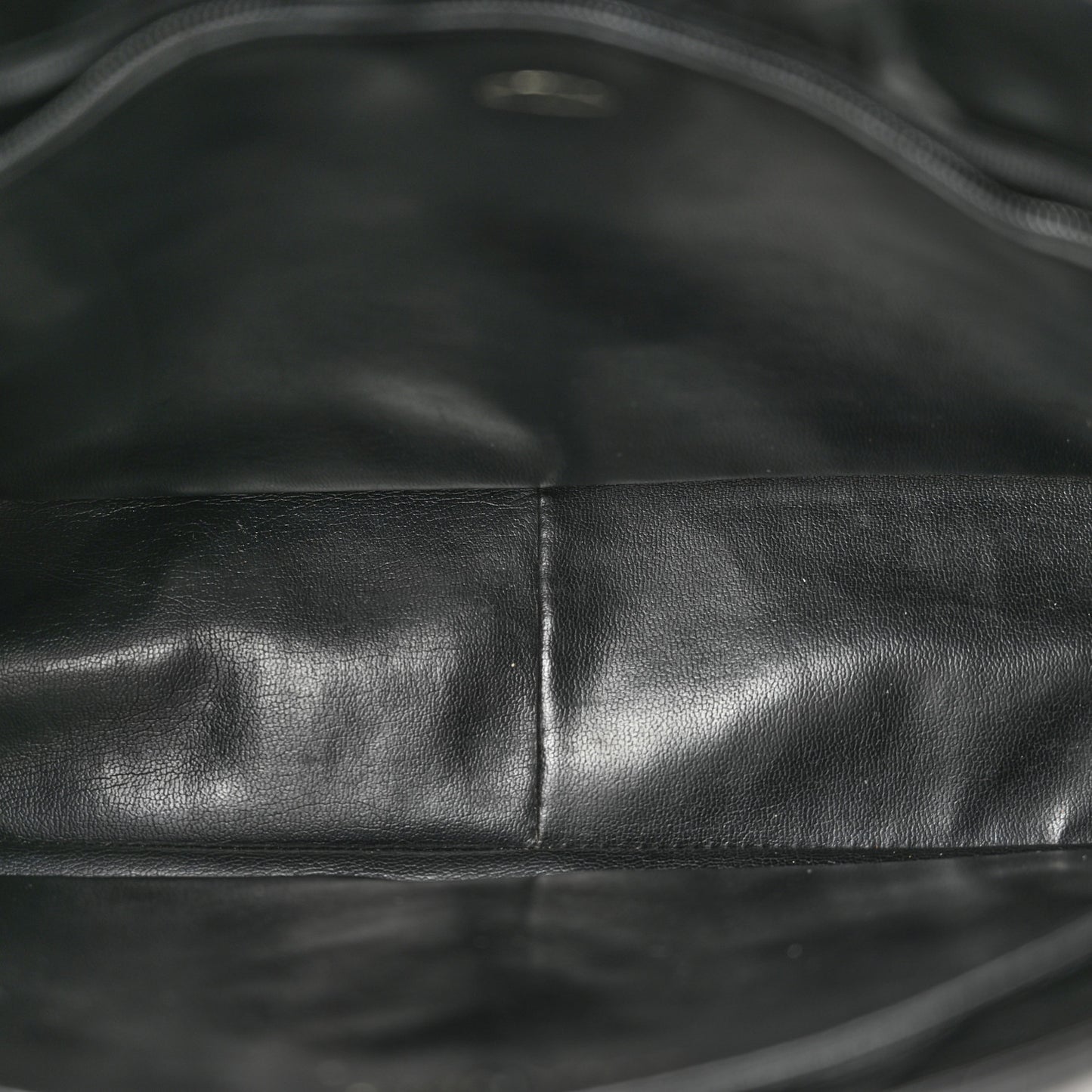 Patent Quilted Shopping Tote  Black