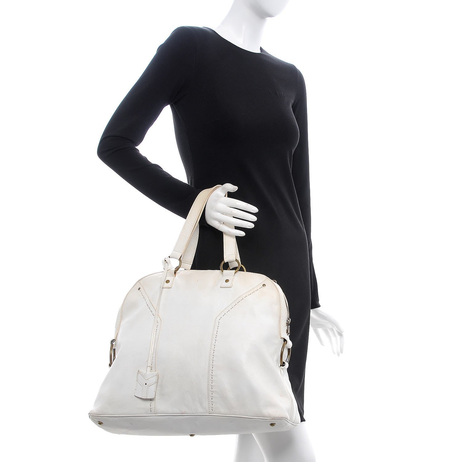 Saint Laurent Calfskin Oversized Muse White 2 of 25