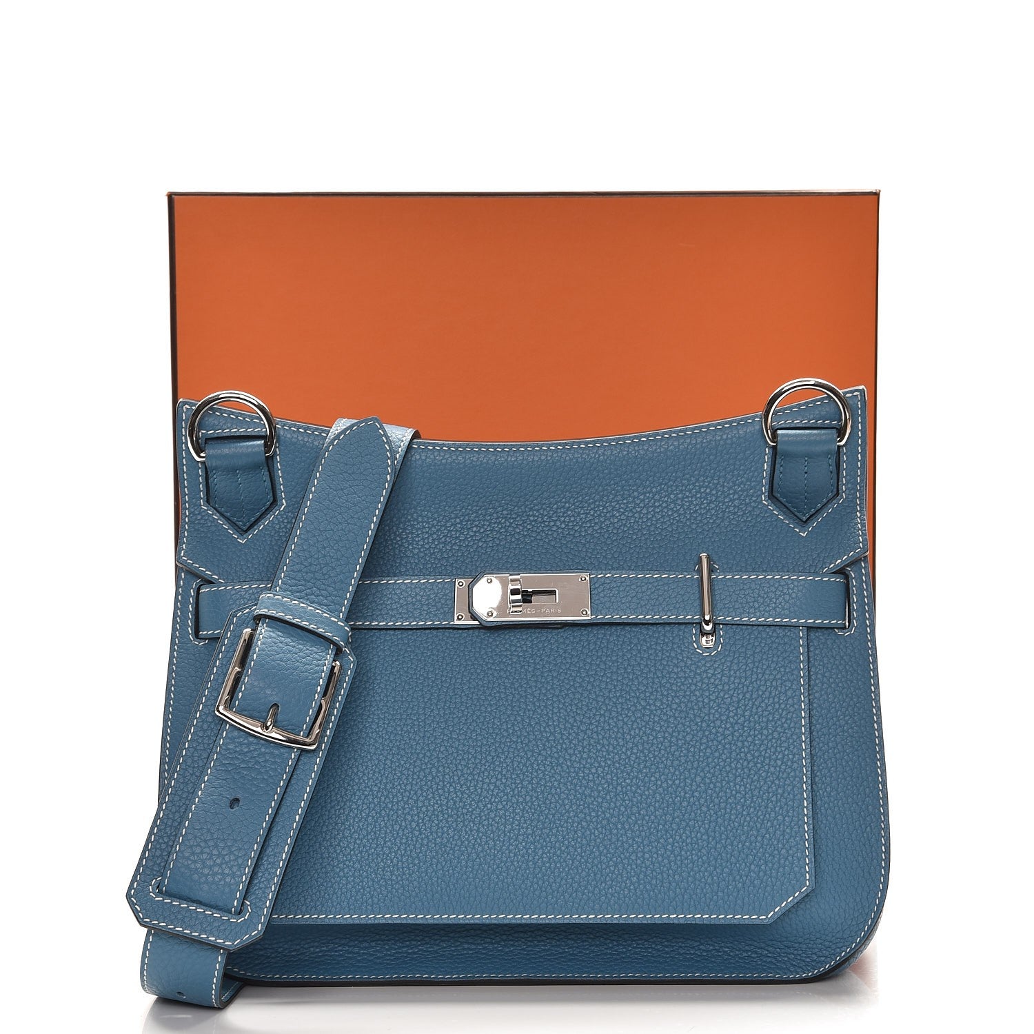 Hermes Taurillon Clemence Jypsiere 31 Blue Jean 9 of 9