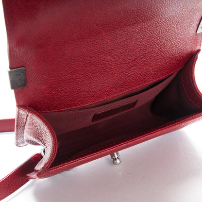 Chanel Caviar Quilted Small Boy Flap Bag Dark Red 5 of 8