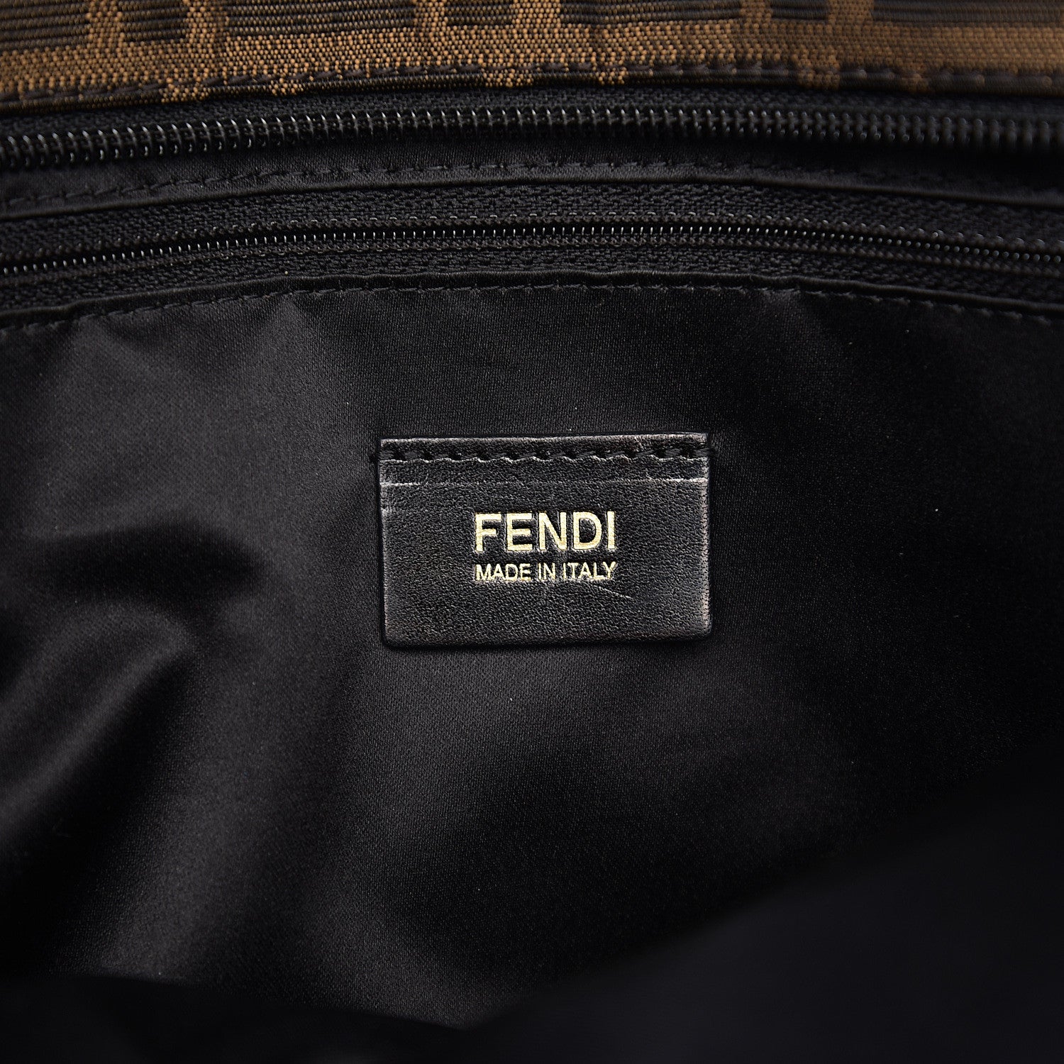 Fendi Zucca Quilted Medium Roll Tote Tobacco Black 5 of 9