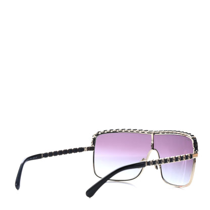 Chanel Metal Shield Sunglasses 71368 Grey Gold 4 of 4