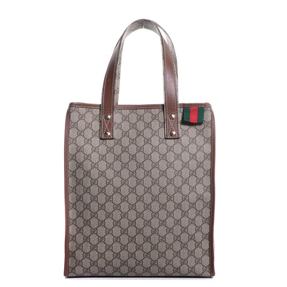 Gucci GG Plus Monogram Small Signature Web Loop Vertical Tote Light Brown 1 of 7