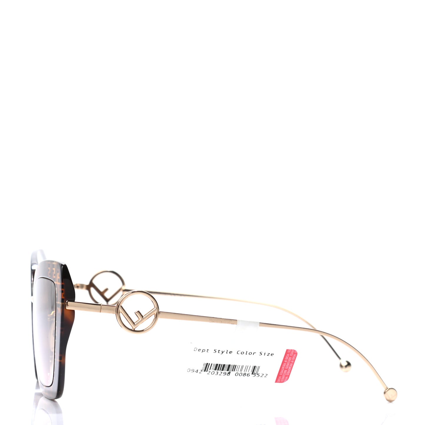 Acetate Metal F is Fendi FF Square Cat Eye Sunglasses FF 0424/F/S Havana
