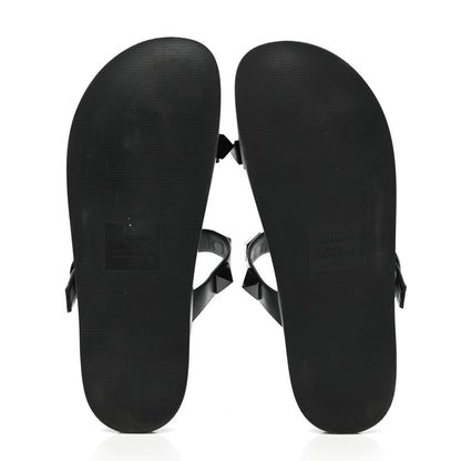 Valentino Garavani Calfskin Roman Stud Slide Sandals 39.5 Black 5 of 10