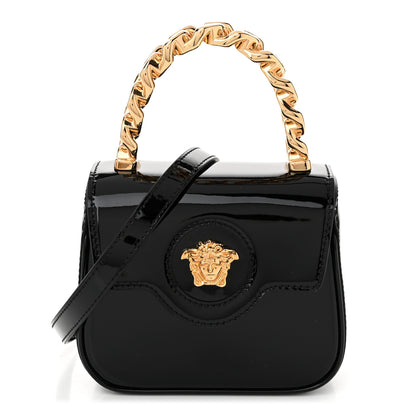 Versace Patent Mini La Medusa Bag Black 1 of 9
