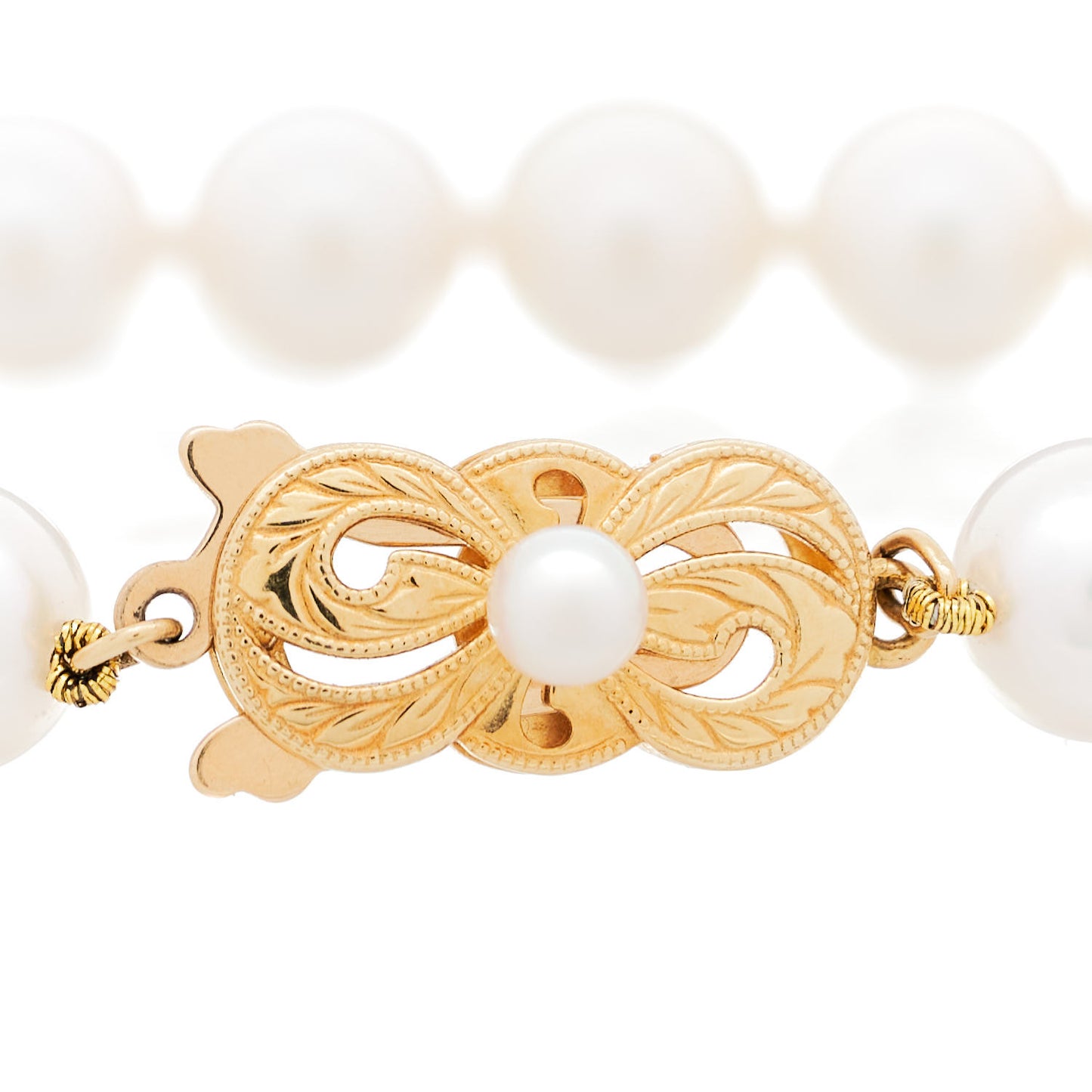 18K Yellow Gold Akoya Cultured Pearl 7.5-8mm Strand Bracelet