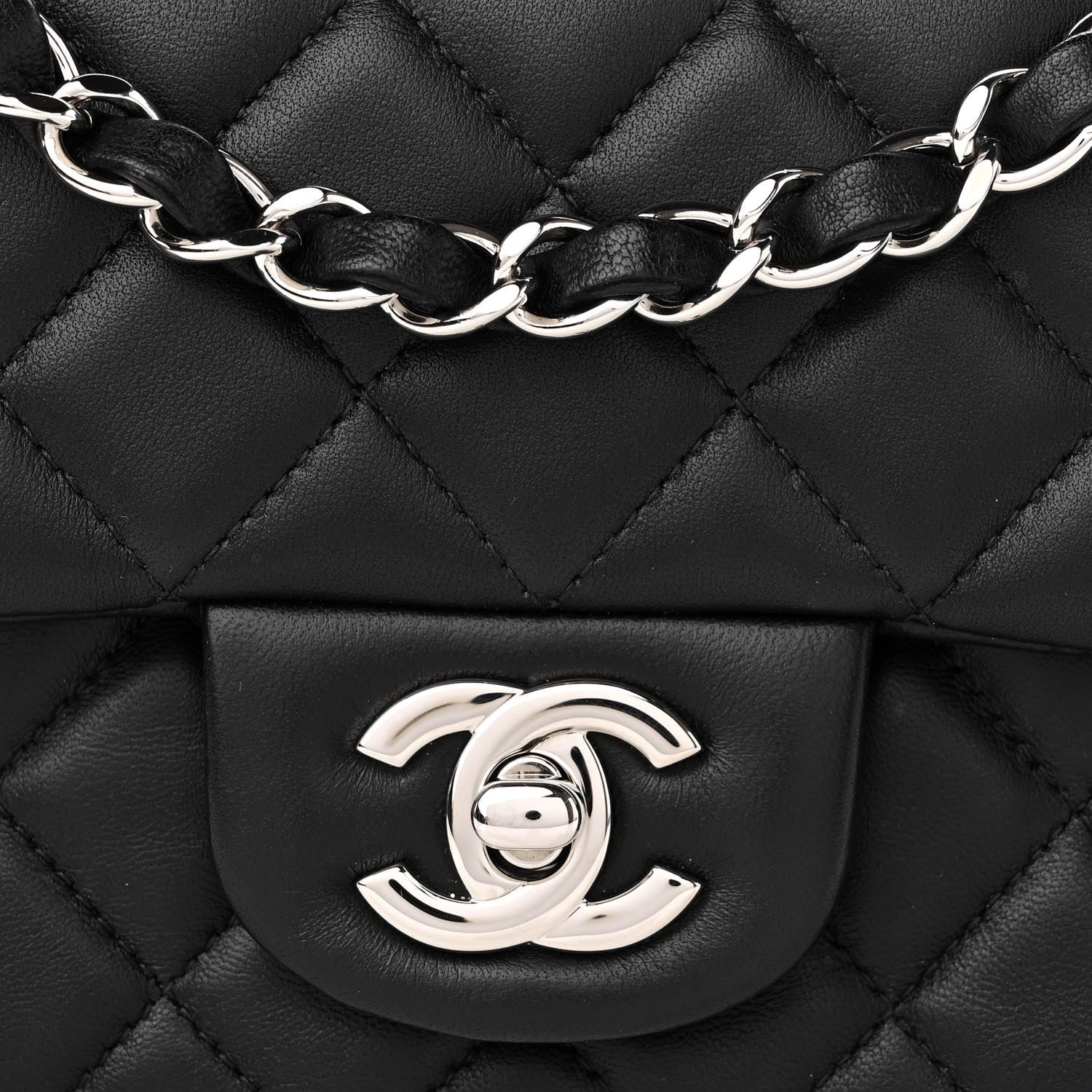 Chanel Lambskin Quilted Mini Rectangular Flap Black 8 of 10