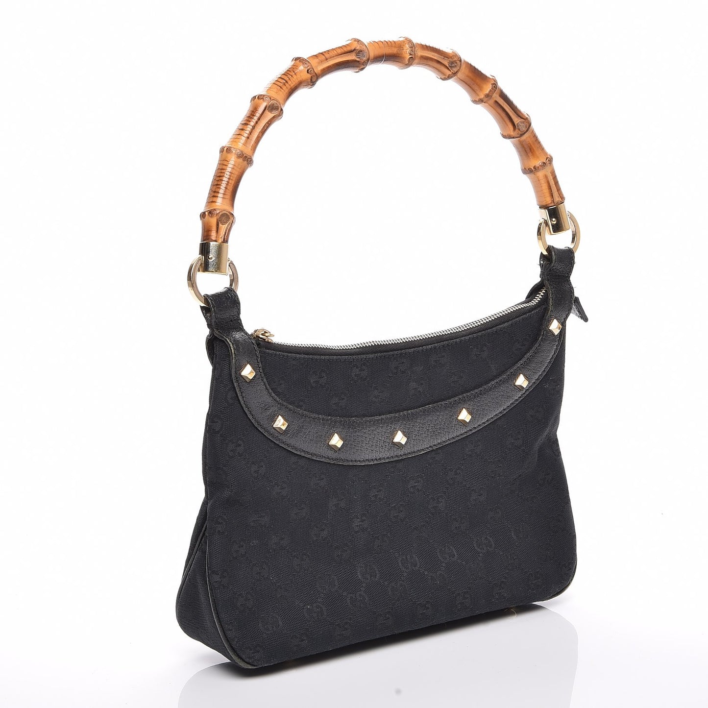 Monogram Anita Bamboo Top Handle Bag Black