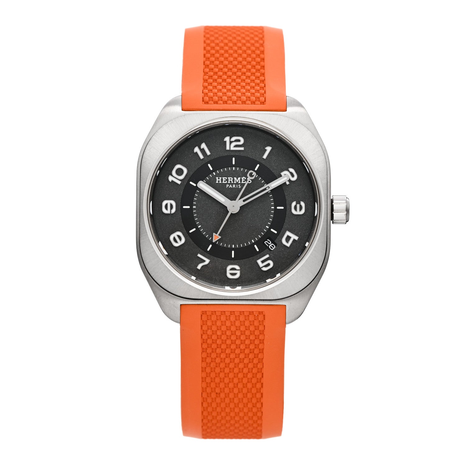 Hermes Titanium Rubber 39mm H08 Automatic Watch Orange 1 of 5