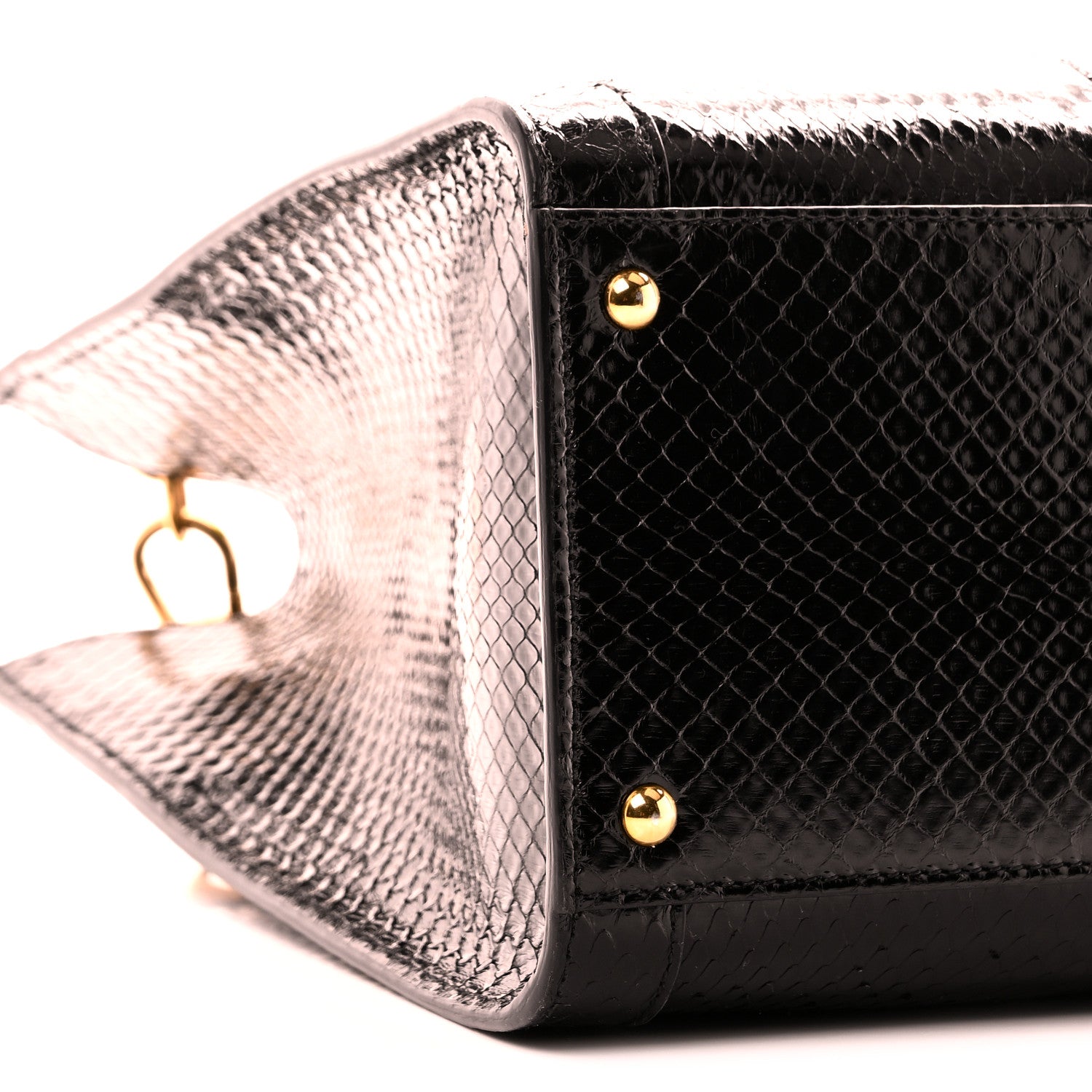 Gucci Snakeskin Medium Diana Tote Bag Black Yellow Fluo 9 of 10