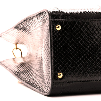 Gucci Snakeskin Medium Diana Tote Bag Black Yellow Fluo 9 of 10