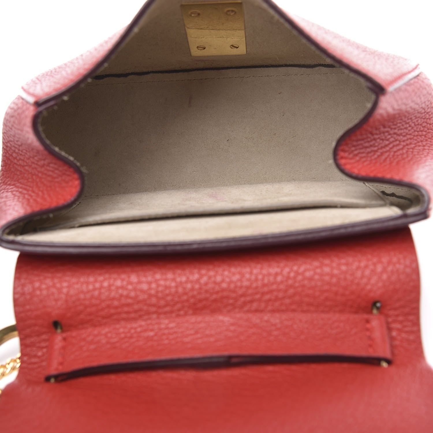 Chloe Grained Lambskin Mini Drew Shoulder Bag Plaid Red 5 of 12