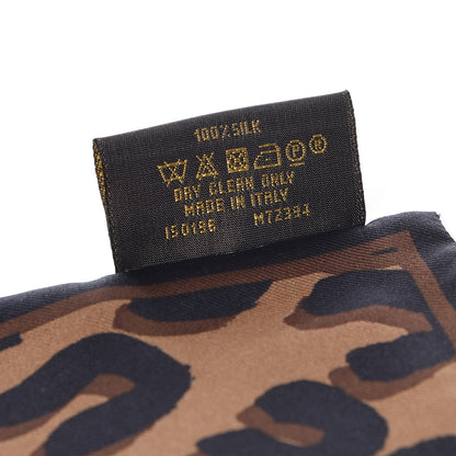 Louis Vuitton Silk Leopard Bandeau Scarf Marron 5 of 5