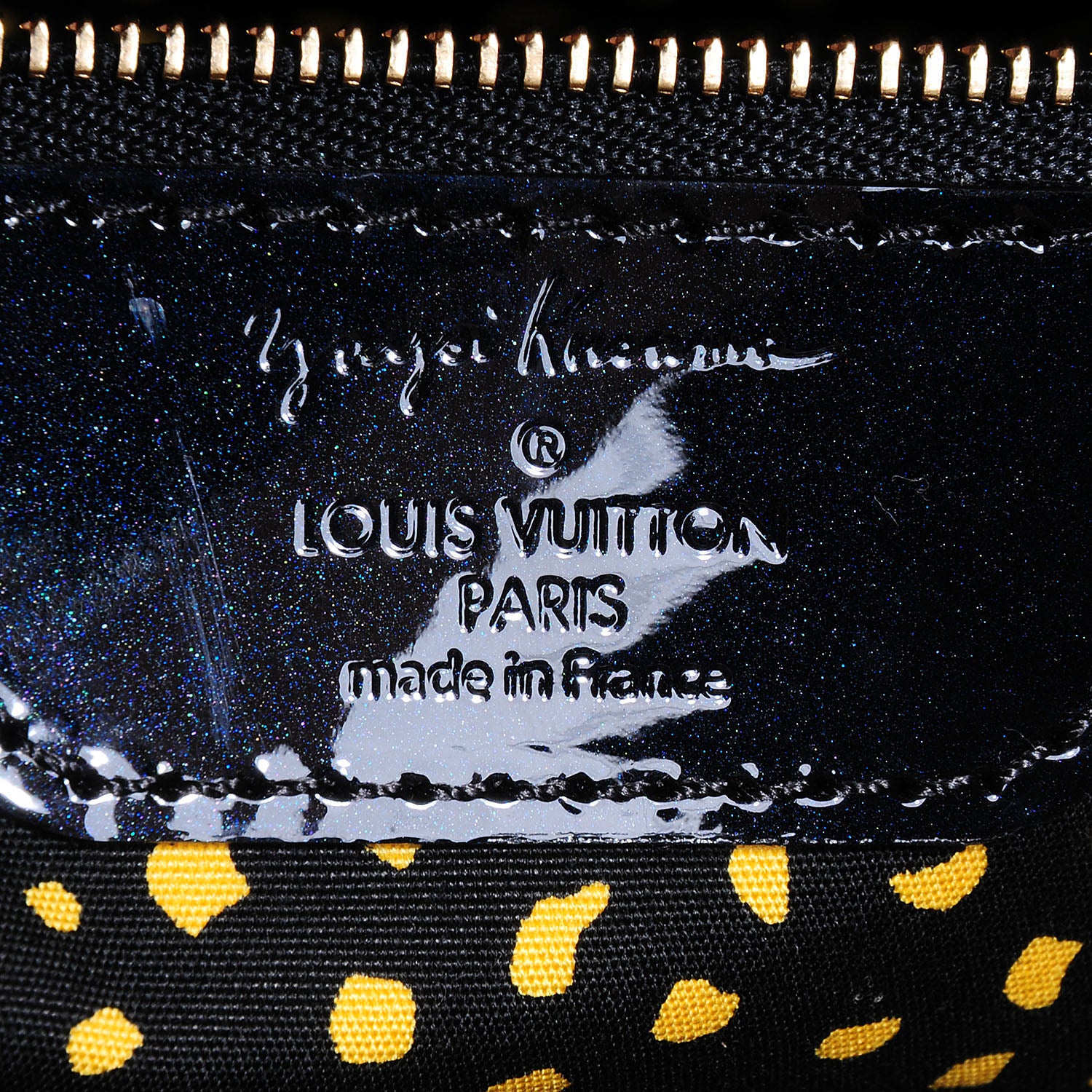 Louis Vuitton Vernis Kusama Infinity Dots Lockit MM Yellow 7 of 8